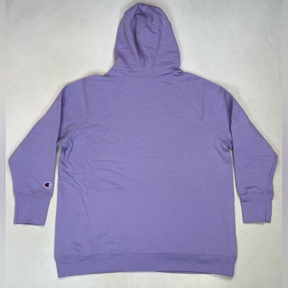 Champion Fleece Pullover Hoodie Women Plus Size 1X Purple Script Logo NWT - Picture 3 of 7